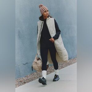 Free people on the move packable puffer vest muted beige